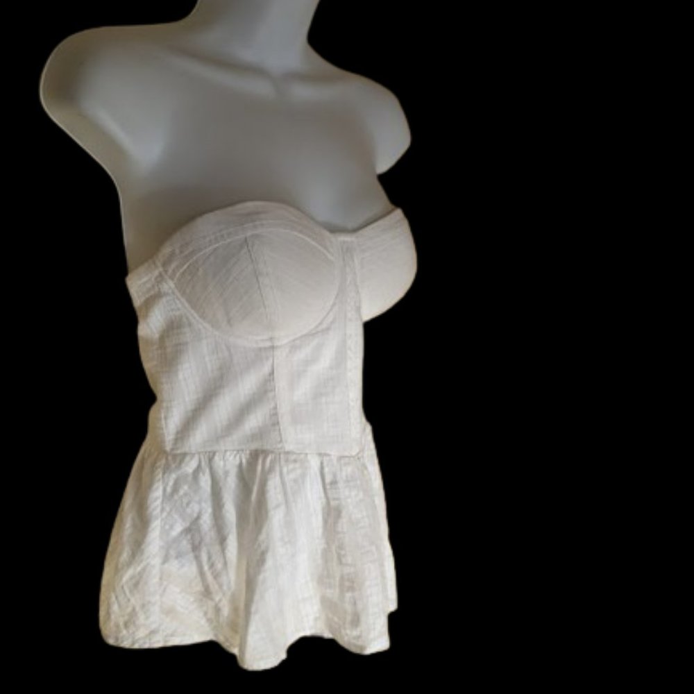 GUESS White Corset Bustier Top Size 8 - Picture 3 of 5